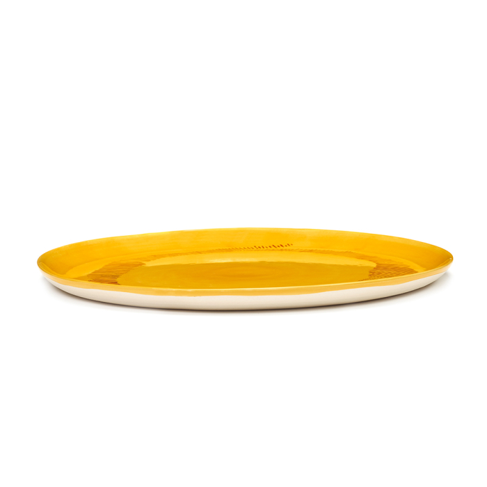 Feast, Serving Plate, Yellow-Red Stripes