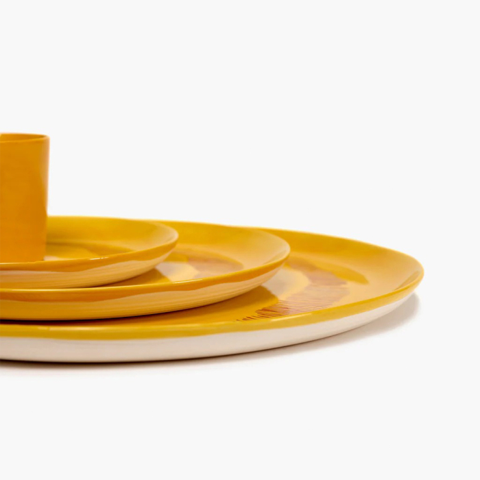 Feast, Serving Plate, Yellow-Red Stripes
