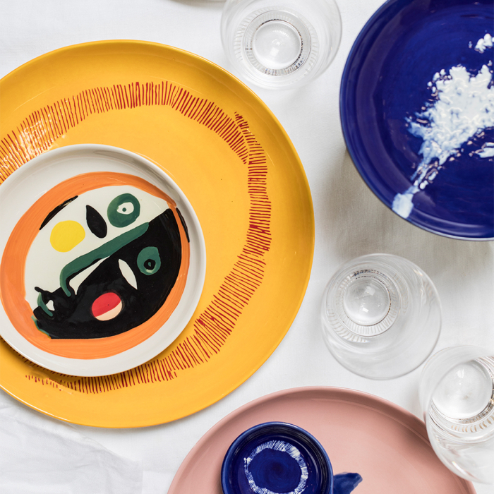 Feast, Serving Plate, Yellow-Red Stripes