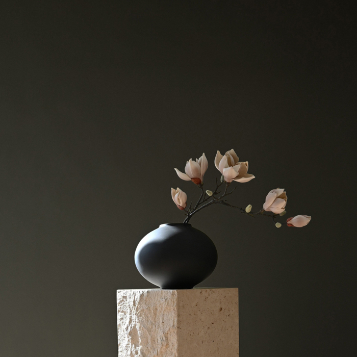 Sunao, Vase, Fat, Mini, Black