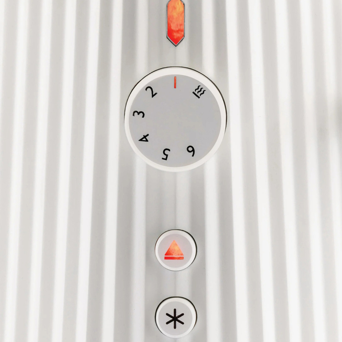 Plisse, Long Double Compartment Toaster, White, EU Plug