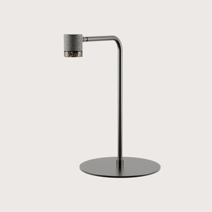 Tea, Table Lamp, Metallic Grey-Brown Marble