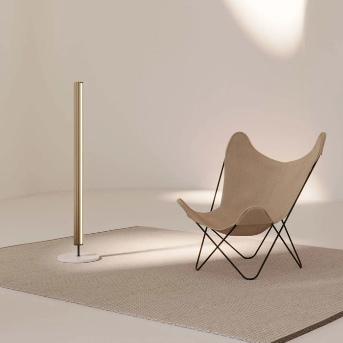 Niro, Floor Lamp, Sandy Matt Black-Walnut-Black Marble