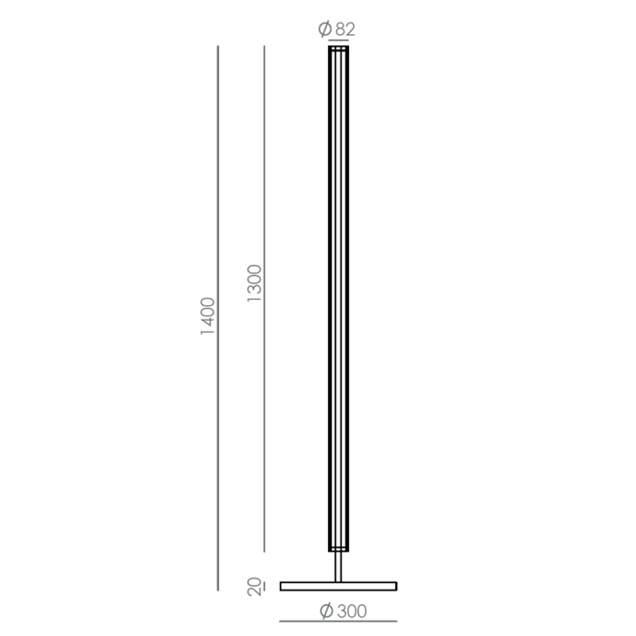 Niro, Floor Lamp, Sandy Matt Black-Walnut-Black Marble