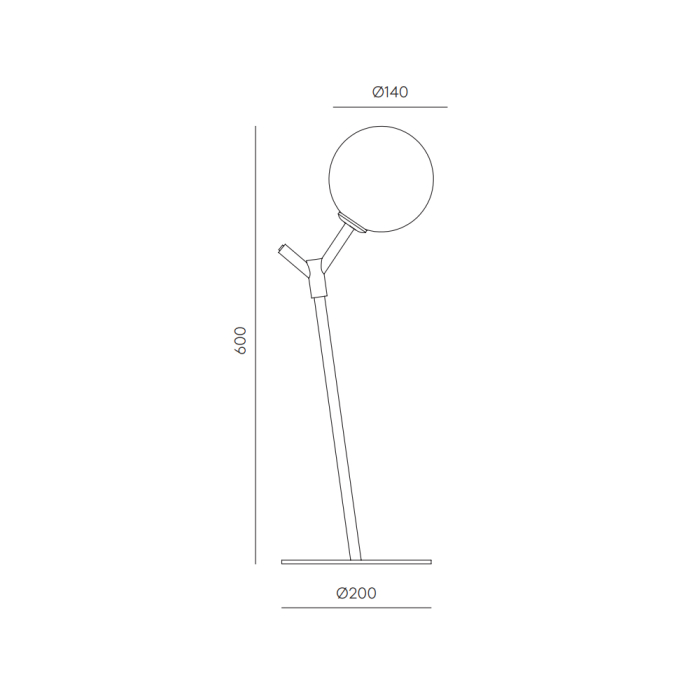 Atom, Table Lamp, Black Matt-Opal Shade