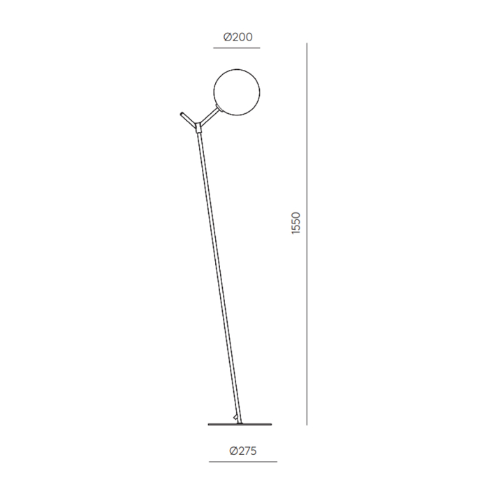 Atom, Floor Lamp, Black Matt-Opal Shade