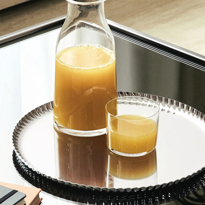 Pleats, Round Tray, Steel