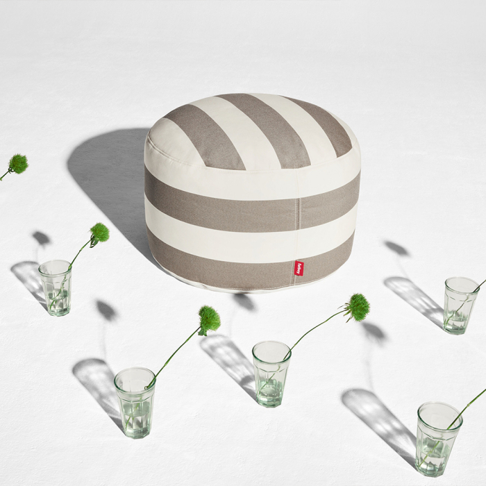 Point, Large Outdoor Pouf, Stripe Cacao