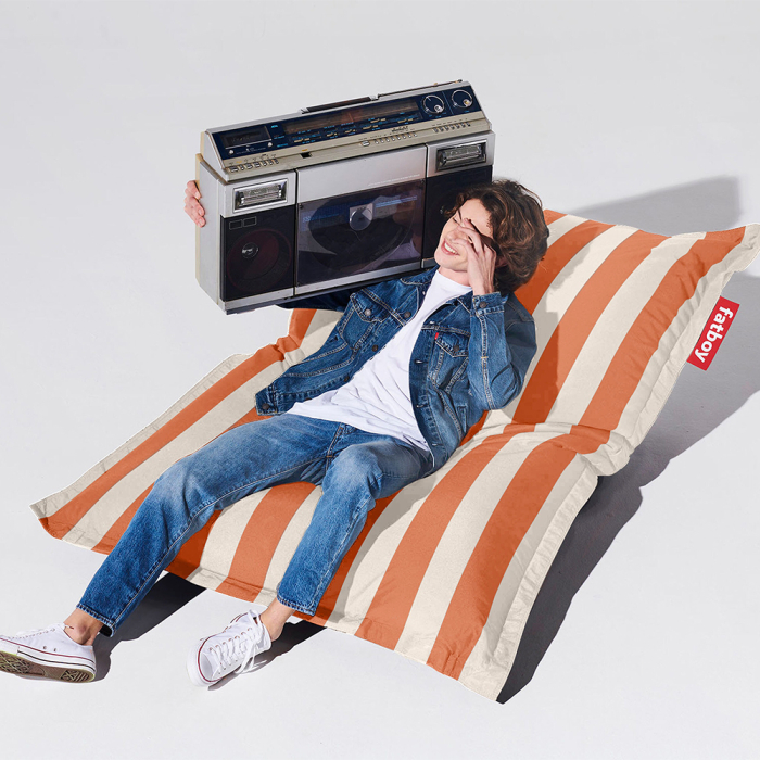 Original, Outdoor Beanbag, Stripe Orange Creme