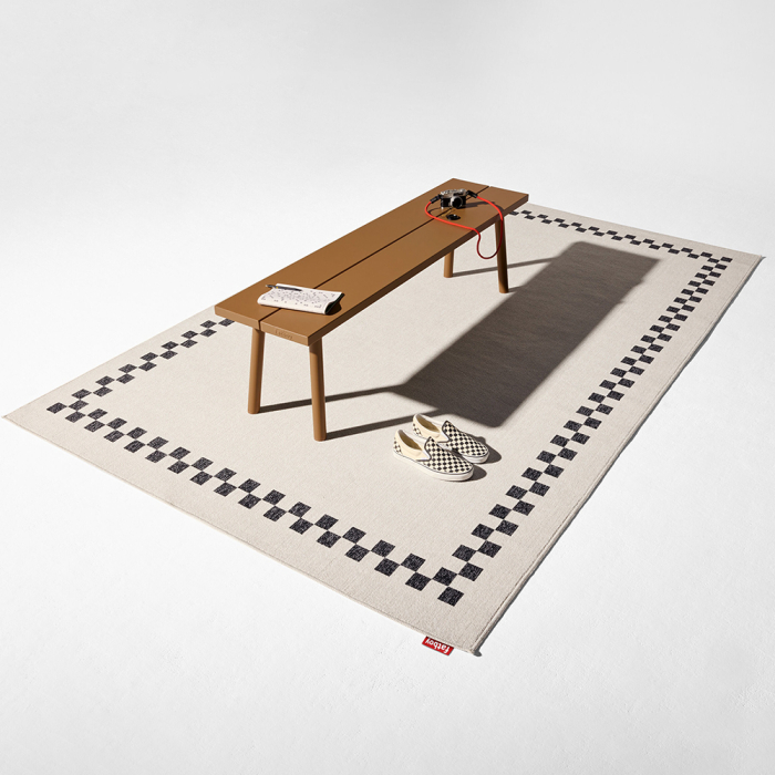 Carpretty Grand, Outdoor/Indoor Rug, Check Border, Anthracite-Creme