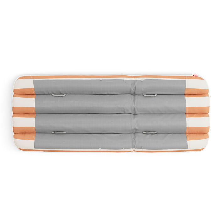 Sunbun, Outdoor Daybed, Terracotta-Stripe Orange Creme