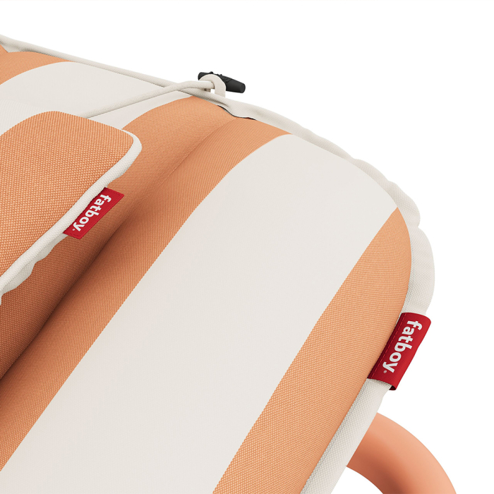 Sunbun, Outdoor Daybed, Terracotta-Stripe Orange Creme