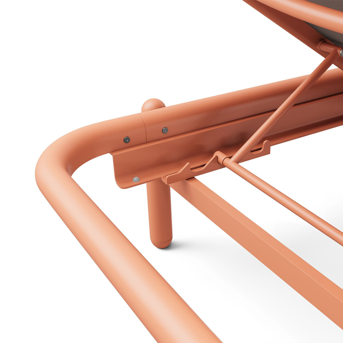 Sunbun, Outdoor Daybed, Terracotta-Stripe Orange Creme
