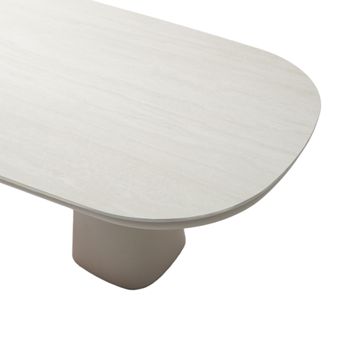 9030, Outdoor Dining Table, Light Brown-White Travertino Romano