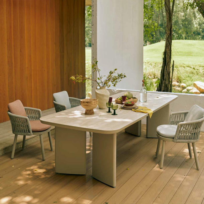 Vatican II, Outdoor Dining Chair, Teak-Brown-Taupe