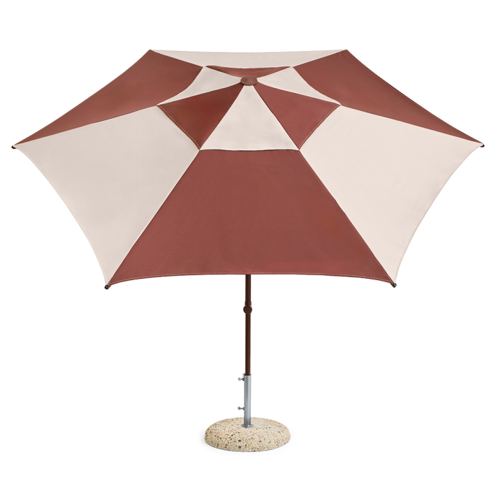Terrazza, Hexagon Parasol, Off-White-Burgundy