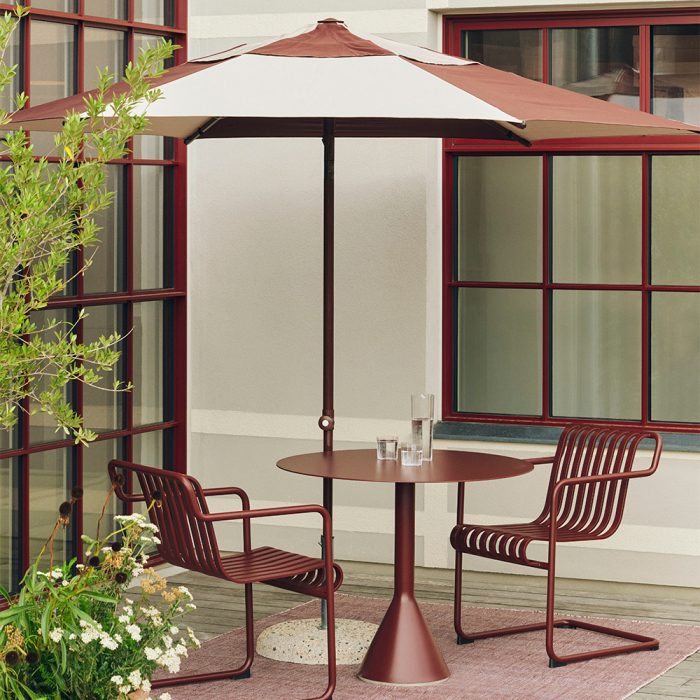Terrazza, Hexagon Parasol, Off-White-Burgundy