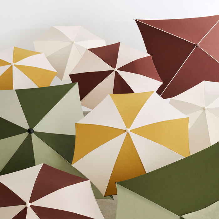 Terrazza, Hexagon Parasol, Off-White-Burgundy
