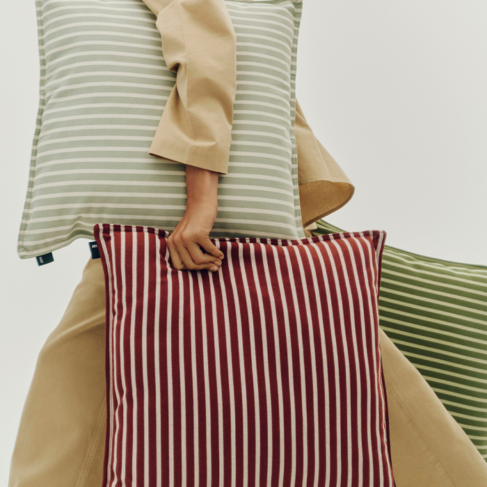 Terrazza, Cushion, Bold Stripe, Olive