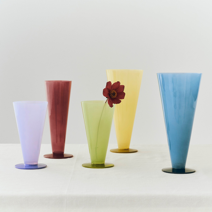 Conical, Vase, Large, Petrol Blue-Dark Blue