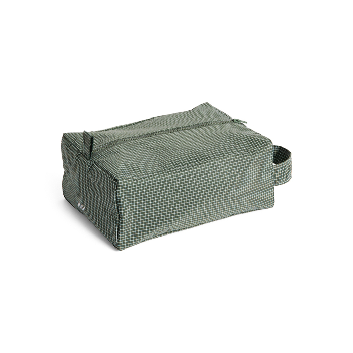 Grid, Wash Bag, Small, Dark Green