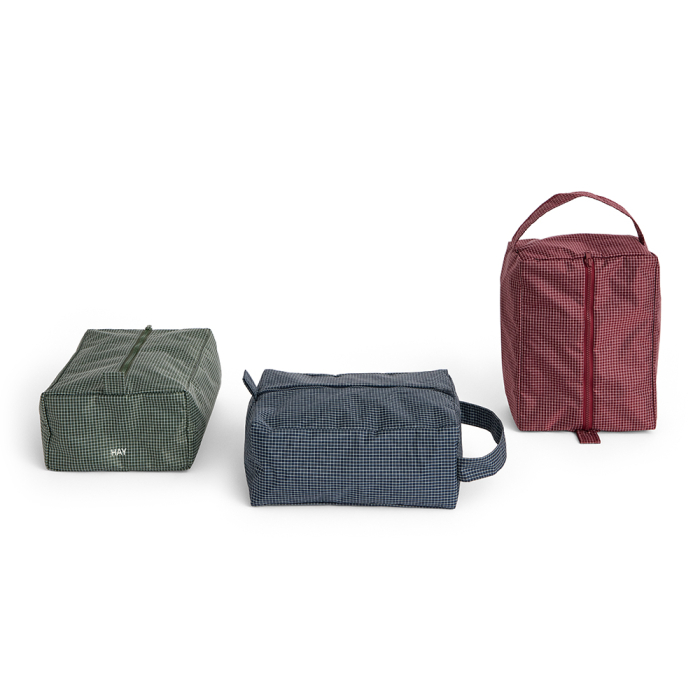 Grid, Wash Bag, Small, Dark Green