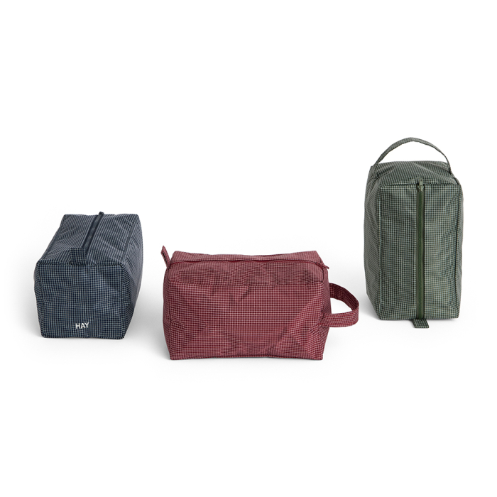 Grid, Wash Bag, Medium, Dark Blue