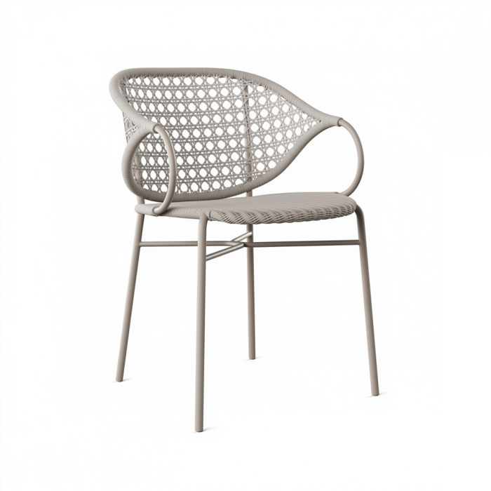 Cairo, Outdoor Dining Chair, Platinum