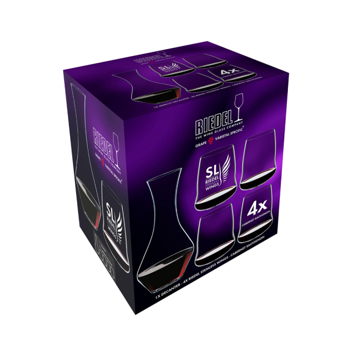 Cabernet-Merlot Wine Glasses & Decanter, 5pcs