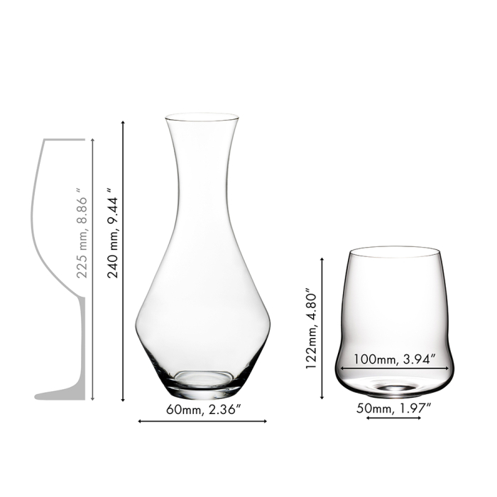 Cabernet-Merlot Wine Glasses & Decanter, 5pcs