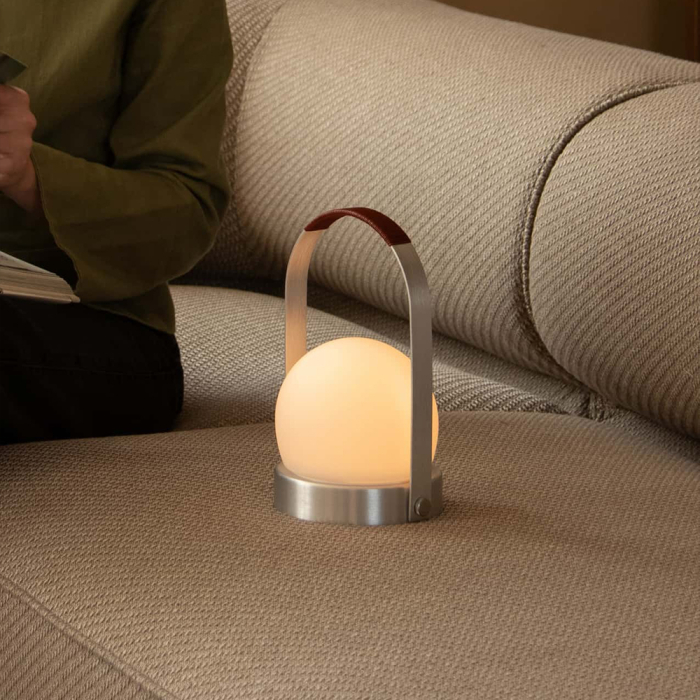 Carrie, Portable Table Lamp, Brushed Aluminium