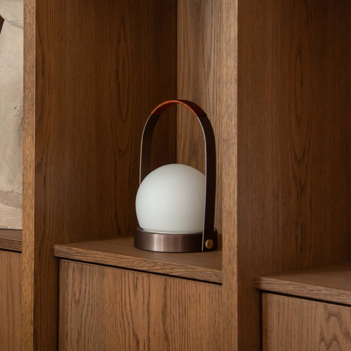 Carrie, Portable Table Lamp, Linen Blue