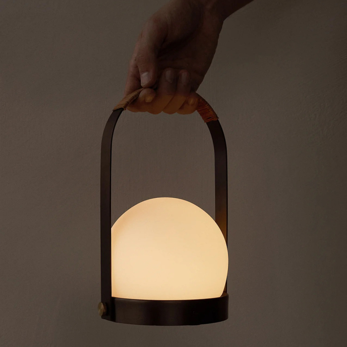 Carrie, Portable Table Lamp, Linen Blue