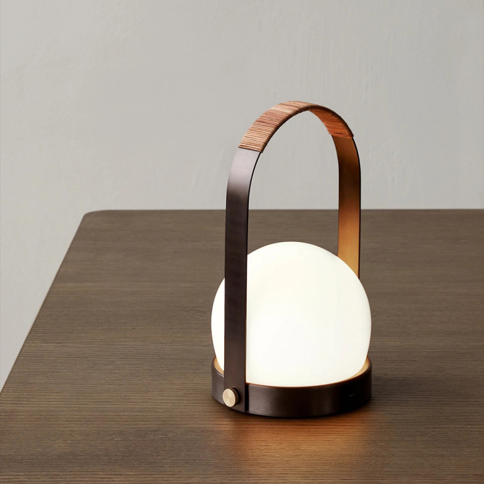 Carrie, Portable Table Lamp, Linen Blue