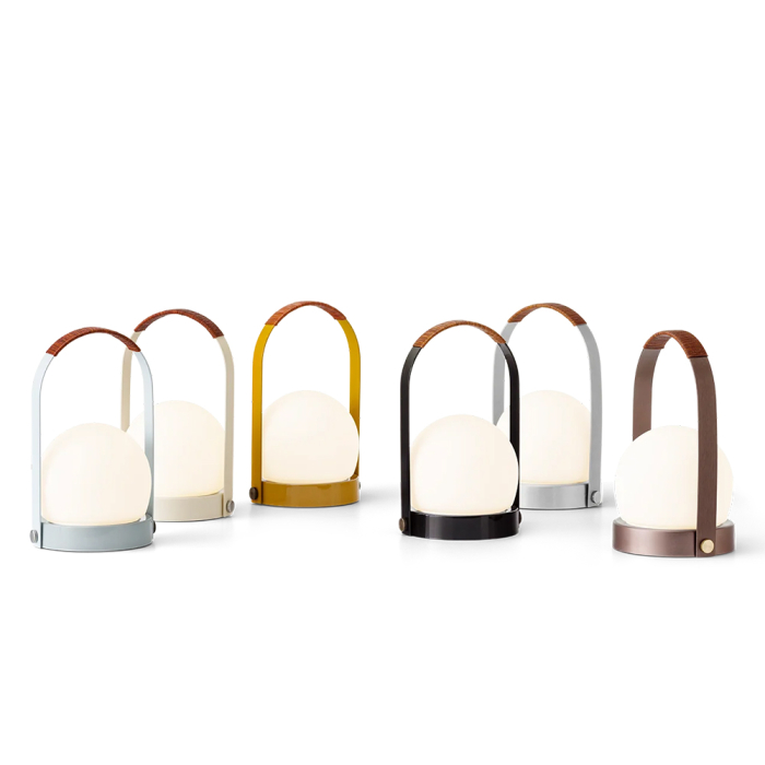 Carrie, Portable Table Lamp, Linen Blue