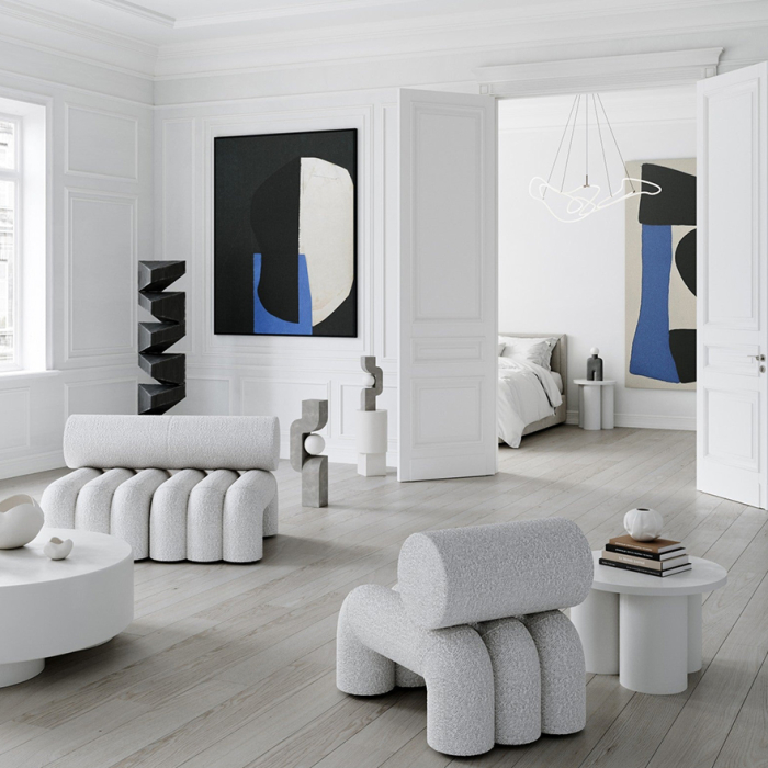 Orimono, Vase, Medio, Bone White