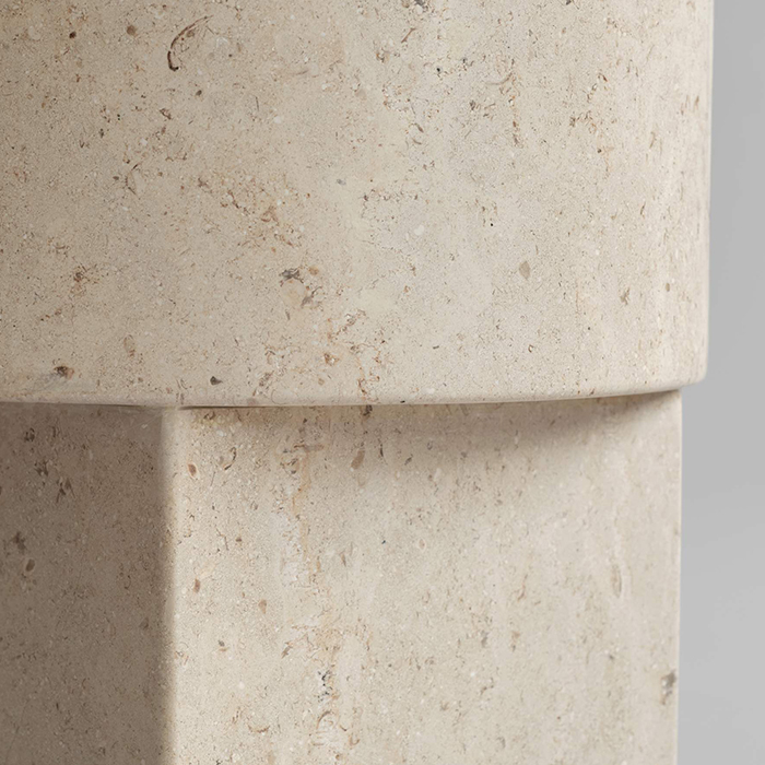 Column, Side Table, Limestone