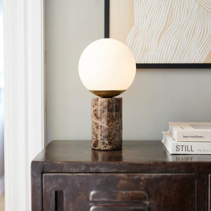 Lilly, Marble Table Lamp, Brown