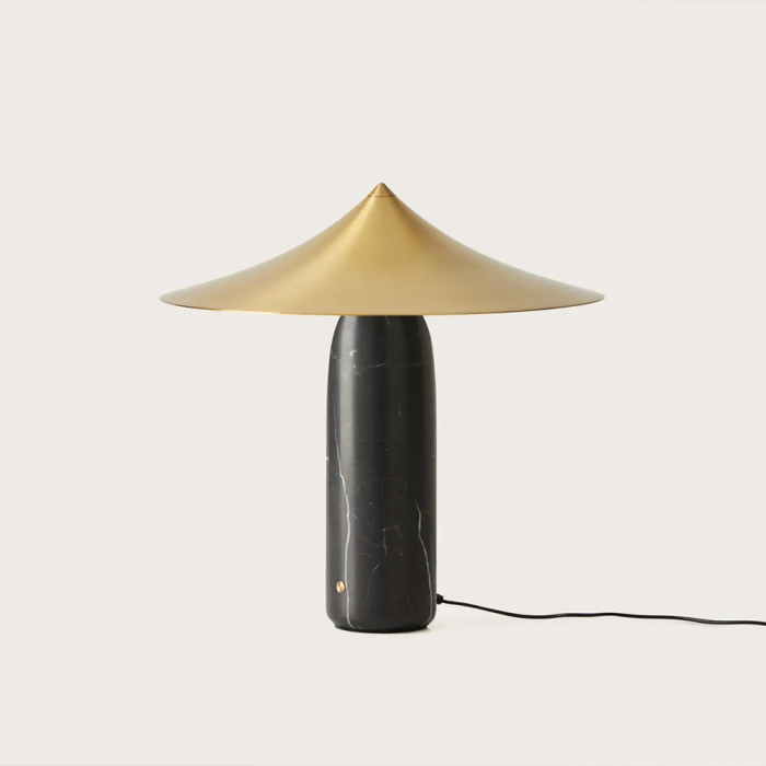Kine, Table Lamp, Black Marble Base-Matt Brass