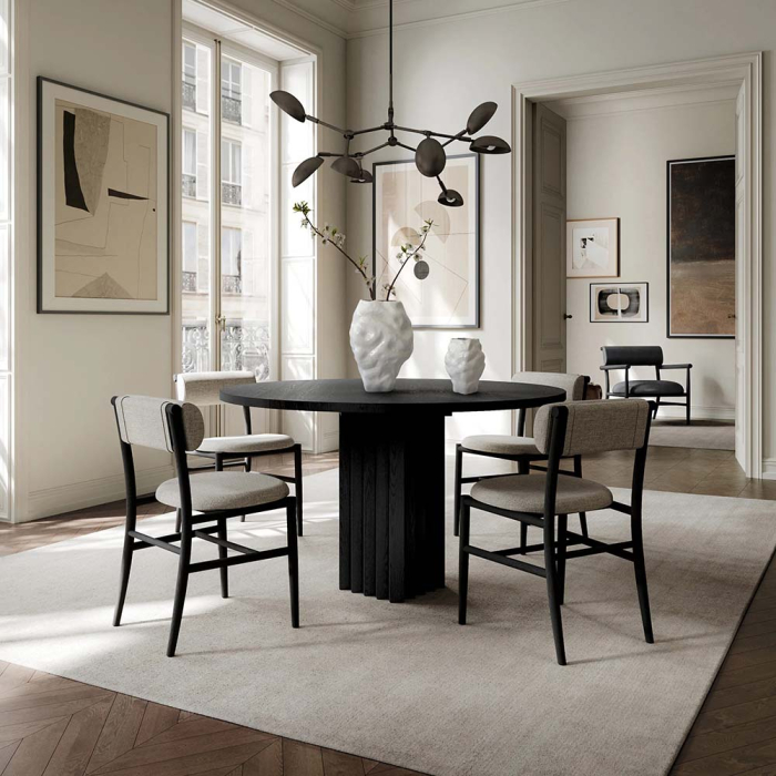 Nama, Dining Chair, Coffee Black-Linen