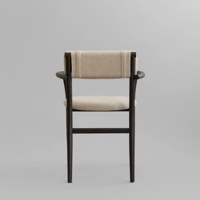 Nama, Dining Chair w/ Armrest, Coffee Black-Linen