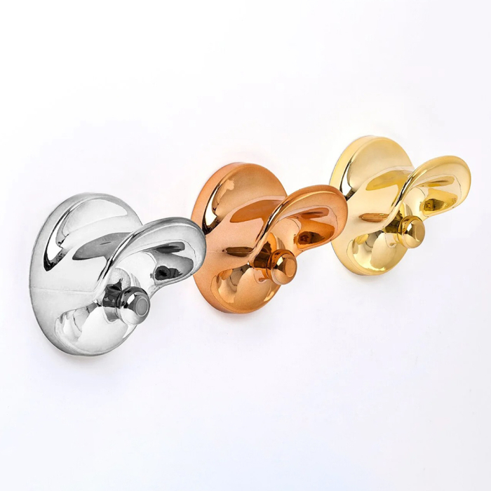 Wall Clothes Hook, Gold, 2 Pieces