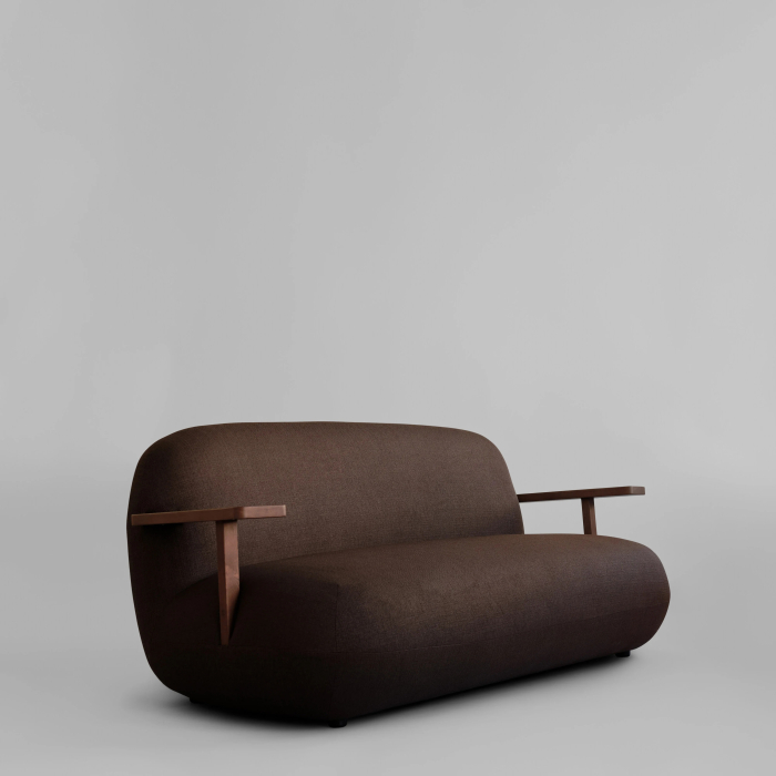 Toe, Sofa, Classic Brown Oak-Dark Brown