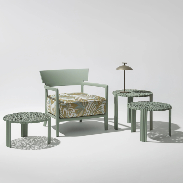 Cara Mat, Outdoor Lounge Chair, Liberty Chile Palm, Green