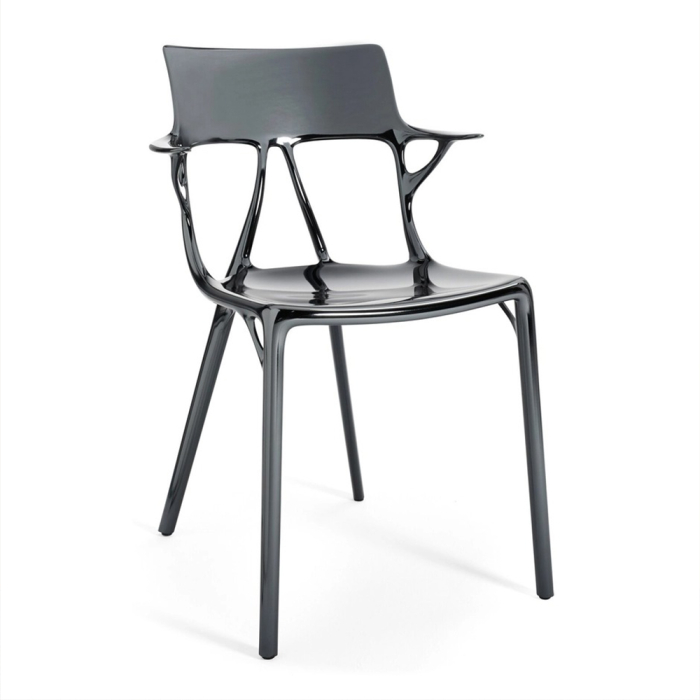A.I. Metal, Dining Chair, Titanium