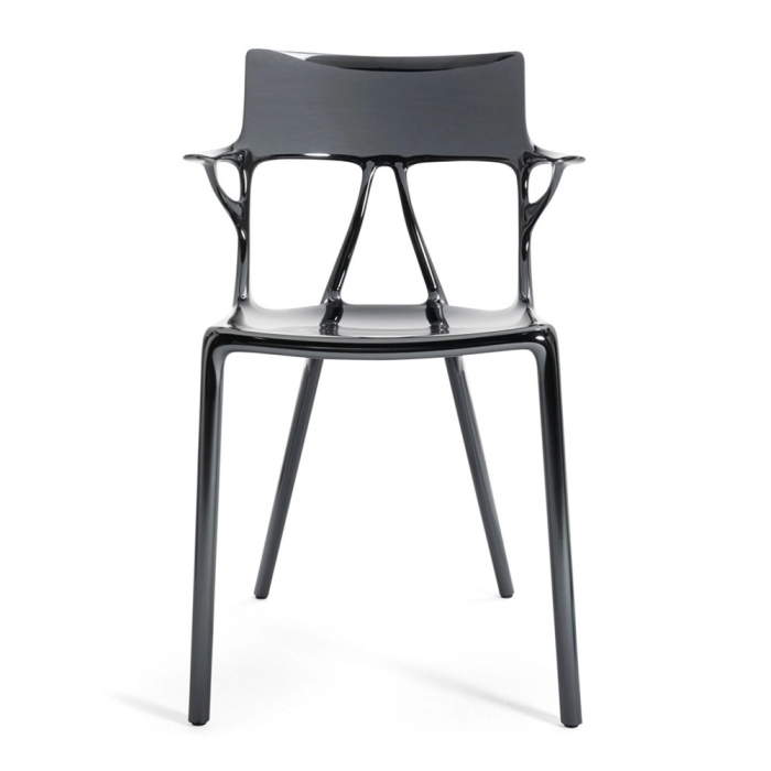 A.I. Metal, Dining Chair, Titanium