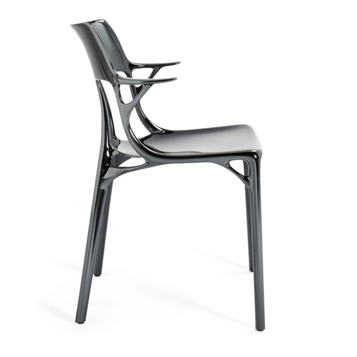 A.I. Metal, Dining Chair, Titanium
