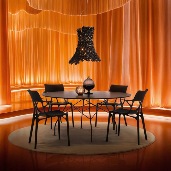A.I. Metal, Dining Chair, Titanium