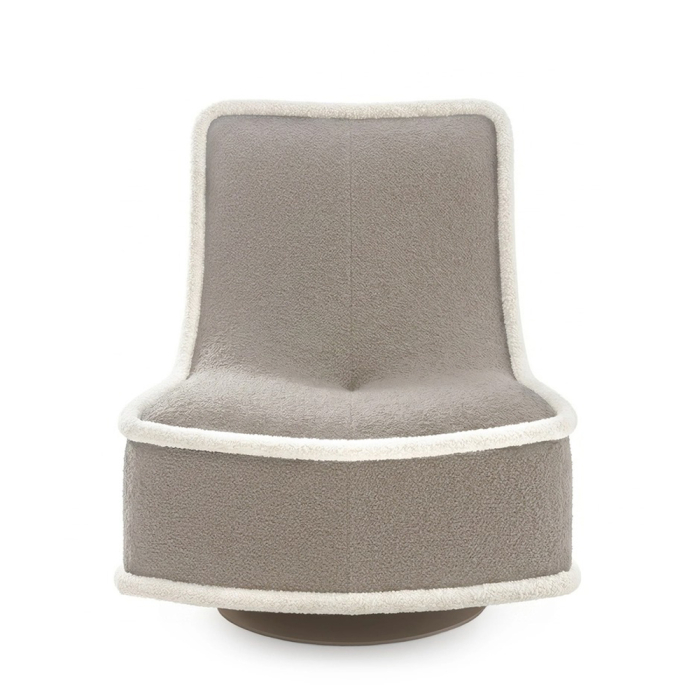 Bonheur du Jour, Lounge Chair, Greige-White