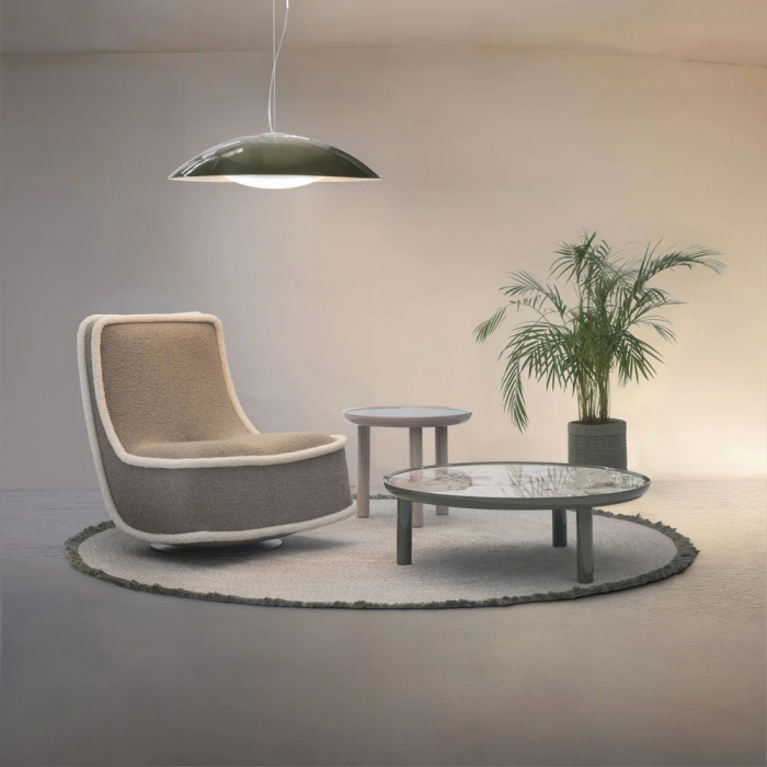 Bonheur du Jour, Lounge Chair, Greige-White